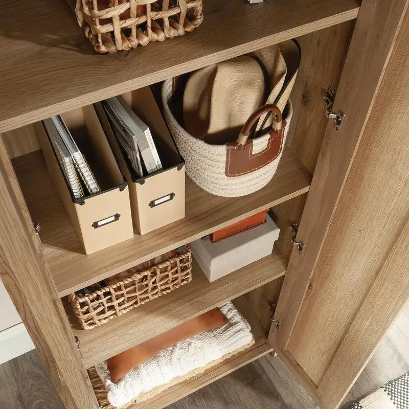 Brown Storage Cabinet with Modern Design and Ample Storage Space for Home or Office Use