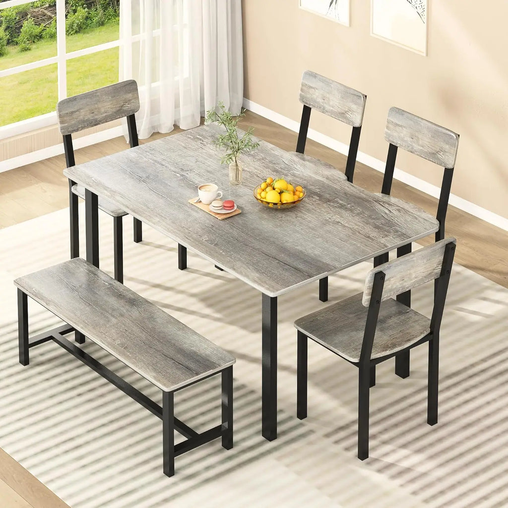 6-Piece Dining Set, Modern Dining Table Set for 4-6,Kitchen Table Set with Chairs and Bench,Dining Room Table Set, Customized