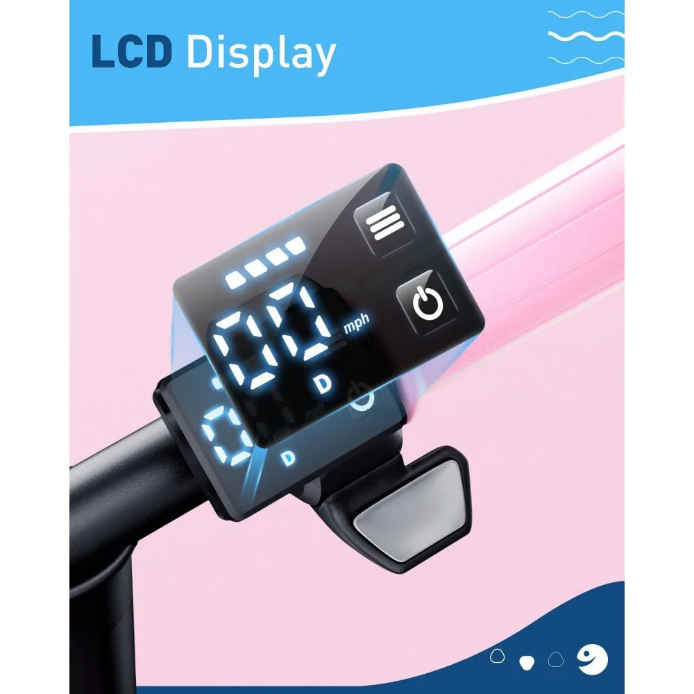 Child Electric Scooter with Seat, UL Certified, 100W Motor, 9.3 MPH, 3-Speed Adjustable, Suitable for Ages 4-10