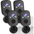 4pack wireless outdoor security cameras, 2k battery powered wifi indoor home camera with ai motion detection, siren alarm, color