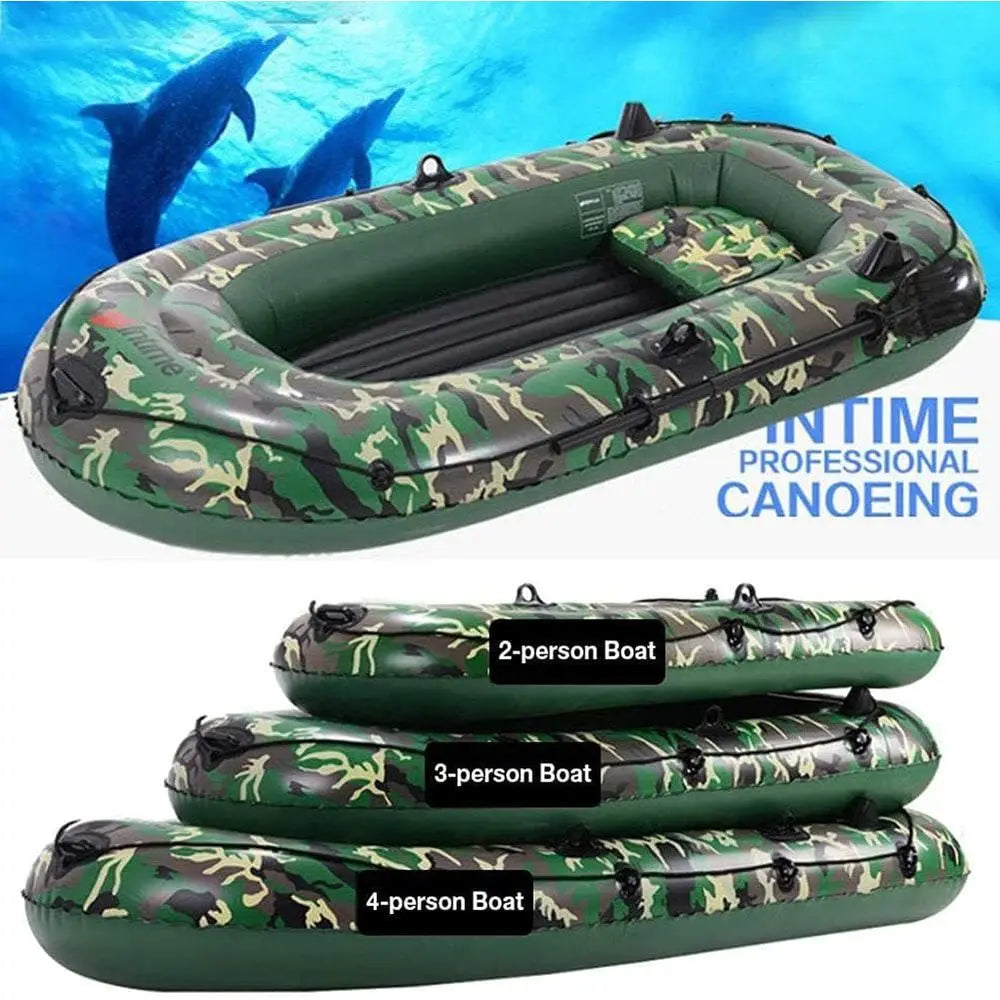 2-4 Person Inflatable Dinghy with Tear-Resistant Material for Rowing, Canoeing, and Kayaking Adventures