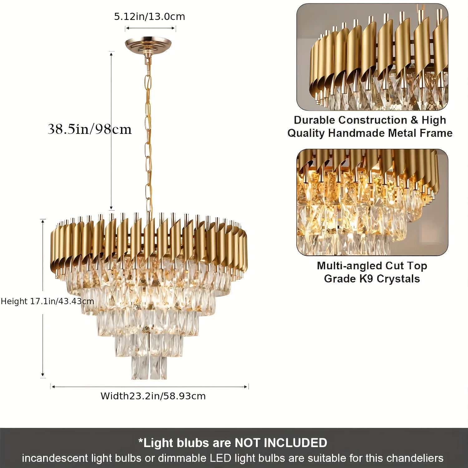 Golden crystal chandelier restaurant modern circular chandelier 5th floor ceiling chandelier foyer large ceiling chandelier livi