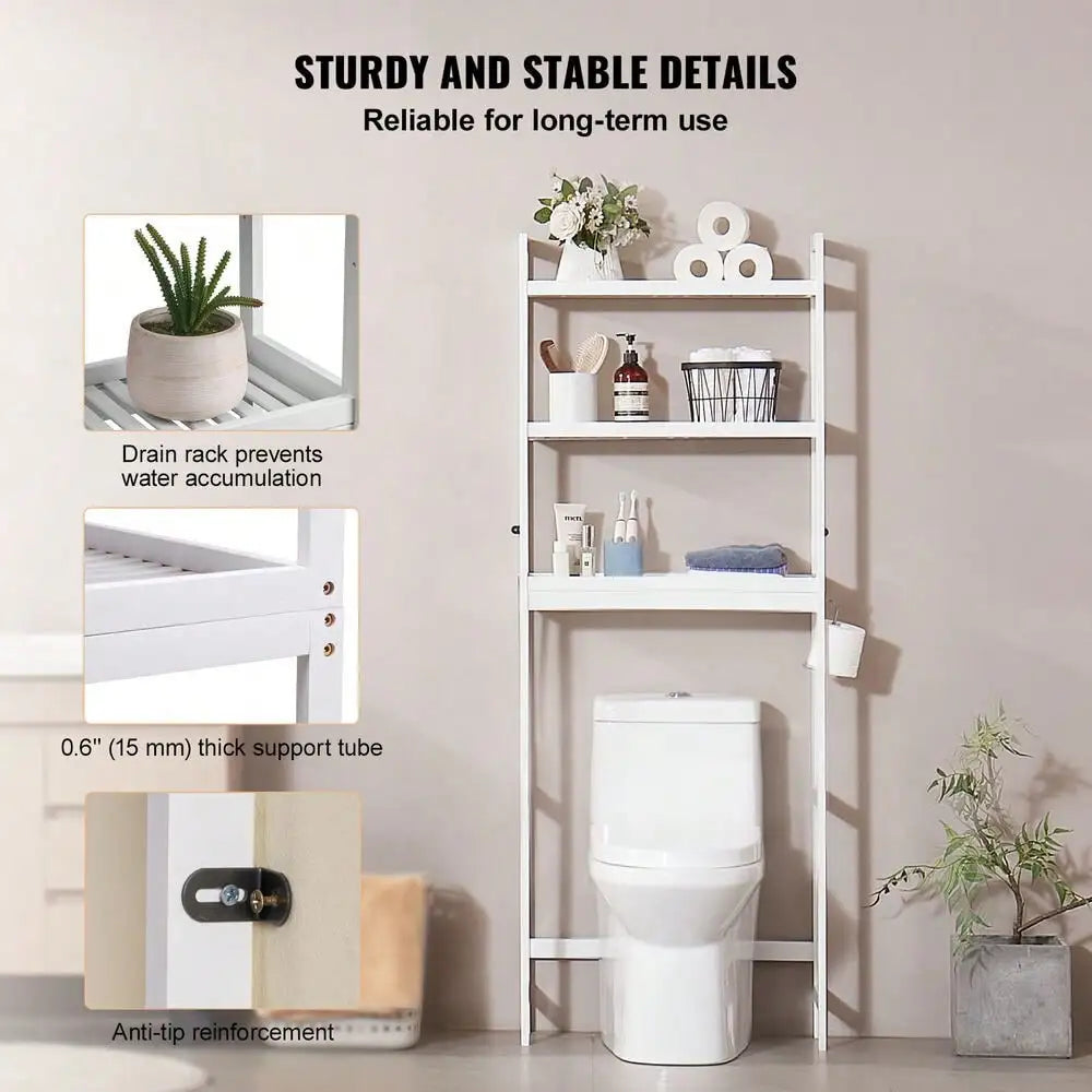 Over the Toilet Storage 3-Tier Bathroom Shelf Rack Space Saver Organizer