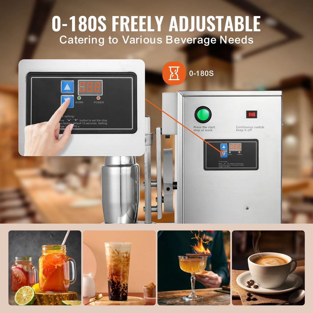 SucceBuy Milkshake Maker Machine 120W Commercial Milk Tea Shaker Machine Single Head Milk Shake Mixer Machine