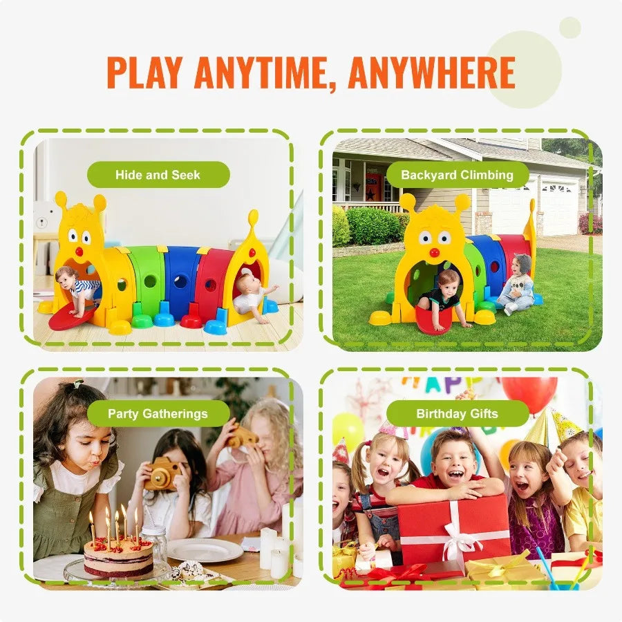 Caterpillar Tunnel for Outdoor Indoor Climb and Crawl Through Play Equipment for Toddler Boys Girls Baby 36 4 Sections for Day