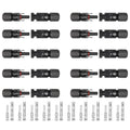 Solar Panel Cable Connectors 10 Pairs Solar Extension Cable Connectors Waterproof Dustproof Connector Solar Cable Parallel