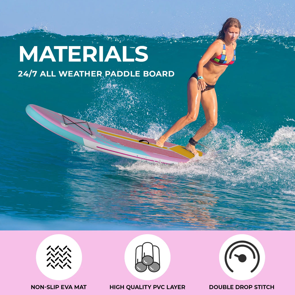 Inflatable Stand Up Paddle Board with SUP Accessories, Anti-Slip EVA Deck, 305CM Inflatable Paddle Boards for Adults & Youth