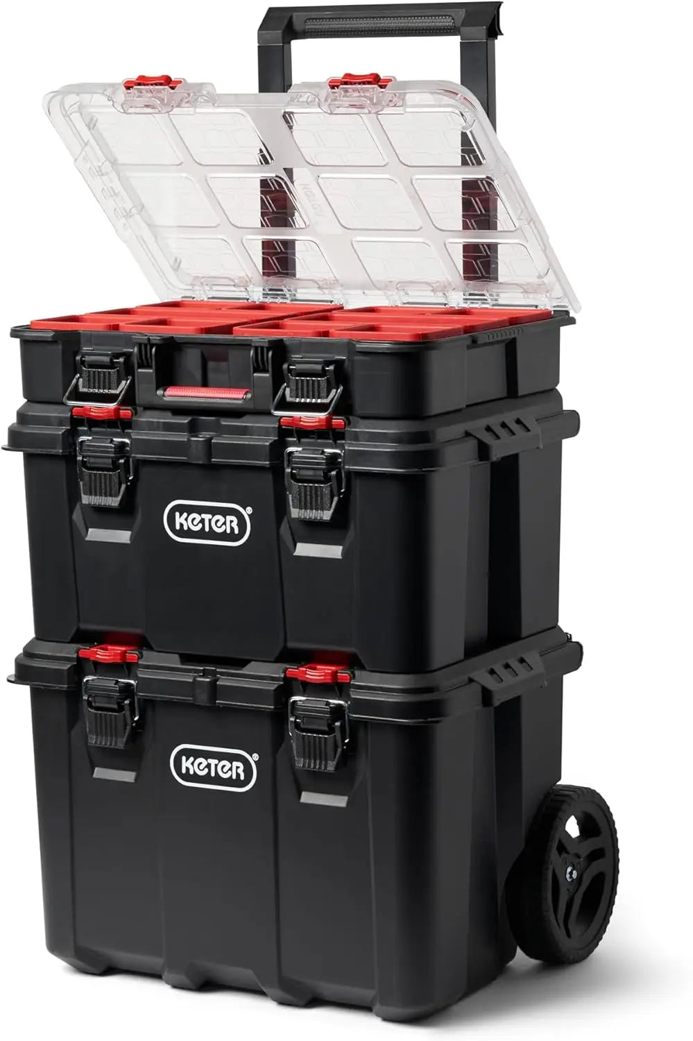 Modular Rolling Tool Organizer System with Cart, Box & Parts Tray for Garage Storage DIY Projects