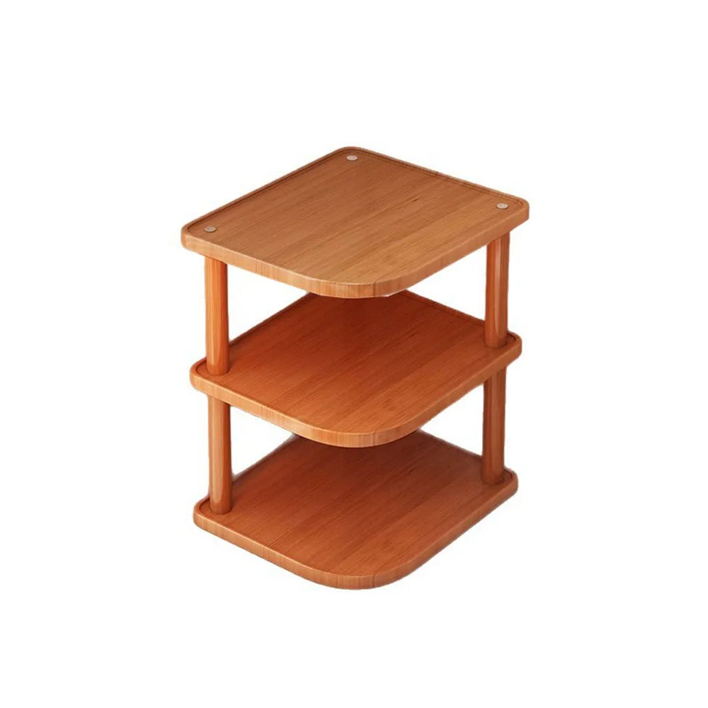 2/3/4 Tier Desktop Corner Stand Stackable Vertical Design Wood Book Shelf Space Saving Easy Assembly Countertop Organizer
