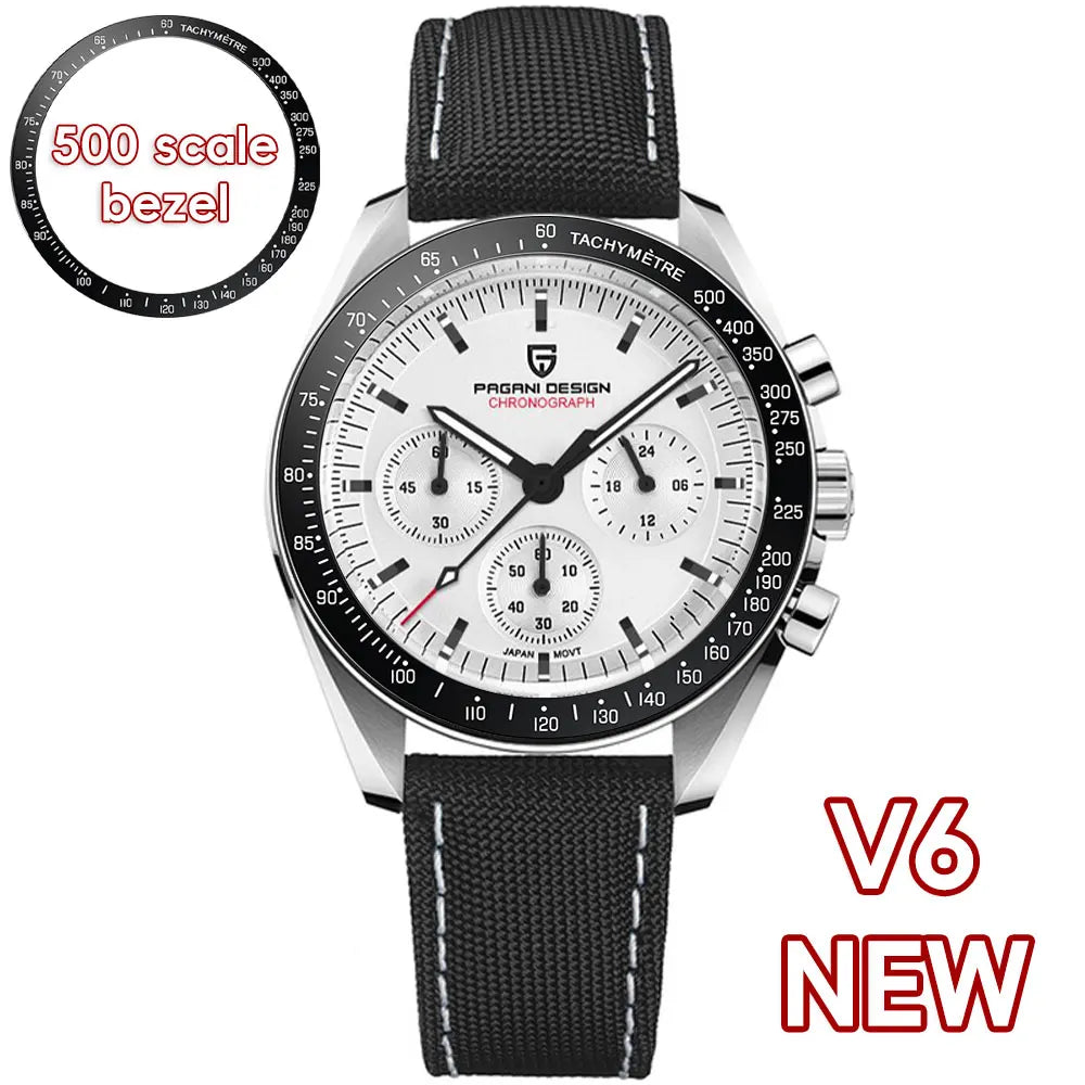 PAGANI DESIGN 2025 New Saturn Men's Watches Top Luxury Quartz Watch Men Light Tan Chronograph AR Sapphire crystal Wristwatch Men