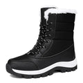 Thickened High-Top Winter Snow Boots Women's Warm Fleece Lined Outdoor Shoes Anti-Slip Rubber Sole Long Hair Design