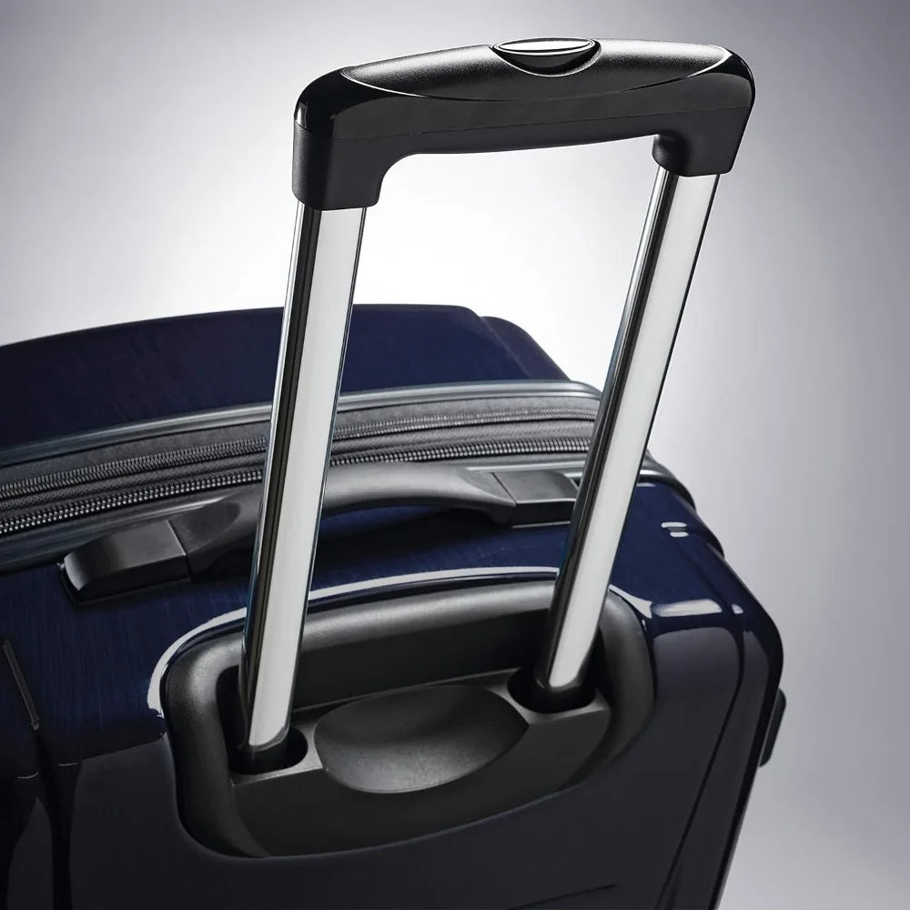 Medium Navy Expandable Spinner Luggage with Hardside, 24-Inch, Ideal for Travel and Business Trips