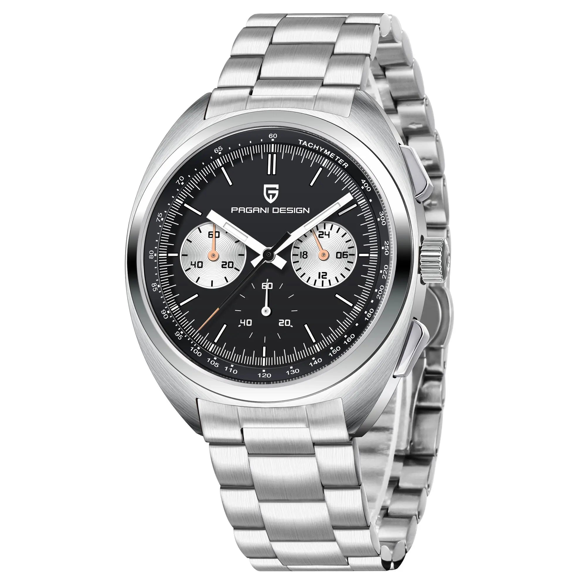 PAGANI DESIGN 2025 New Panda Dial Men Watches Luxury Quartz Watch For Men Japan VK63 Sport Chronograph Sapphire glass Wristwatch