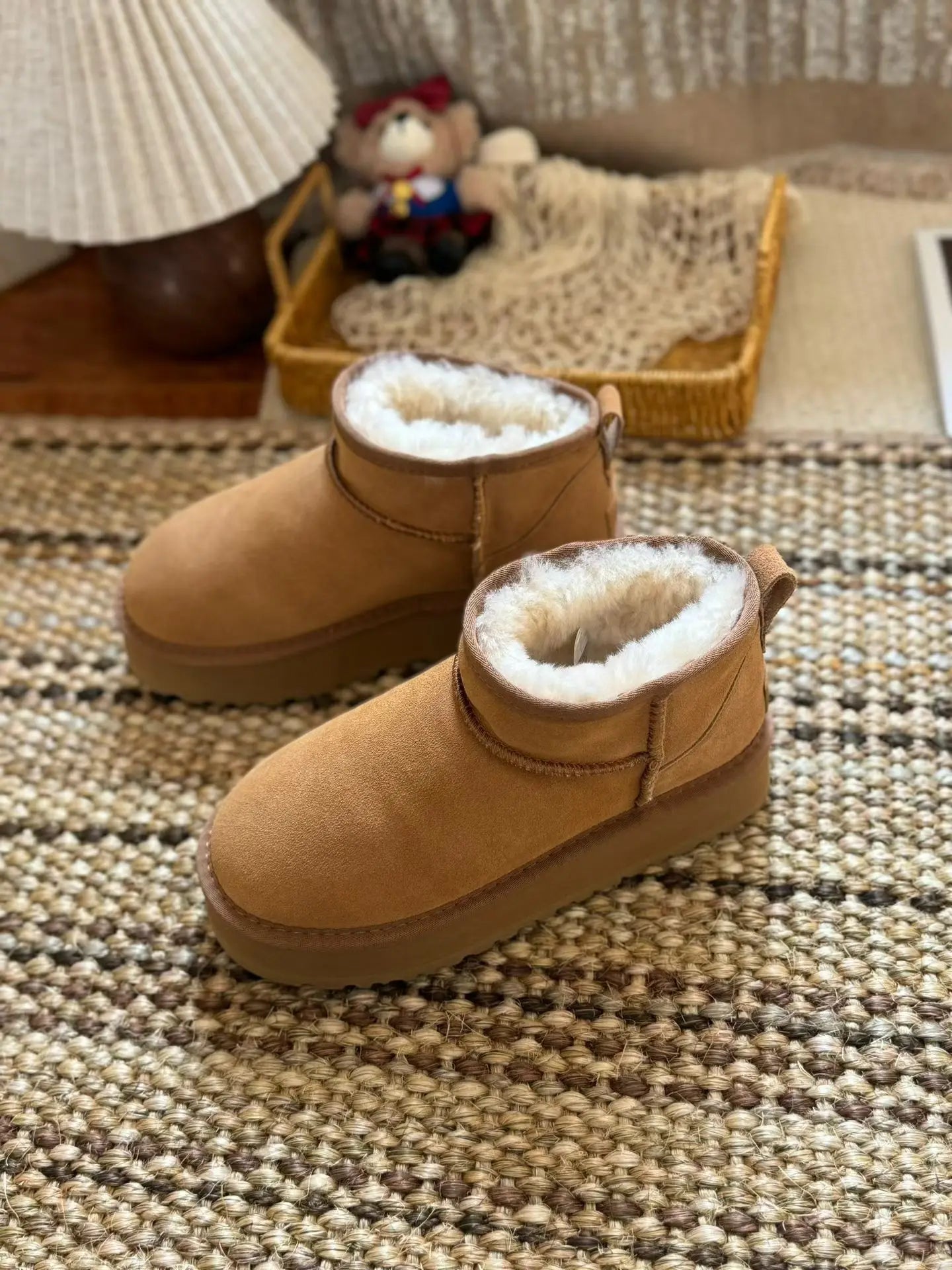 2026 New Winter Women Snow Boots Genuine Leather Wool Fashion Luxury Brand Ankle Boots Warm ‮04-53 SeziS UggS