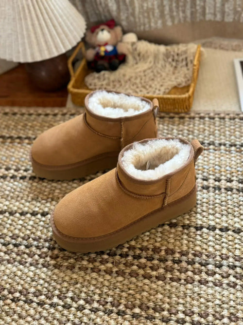2026 New Winter Women Snow Boots Genuine Leather Wool Fashion Luxury Brand Ankle Boots Warm ‮04-53 SeziS UggS
