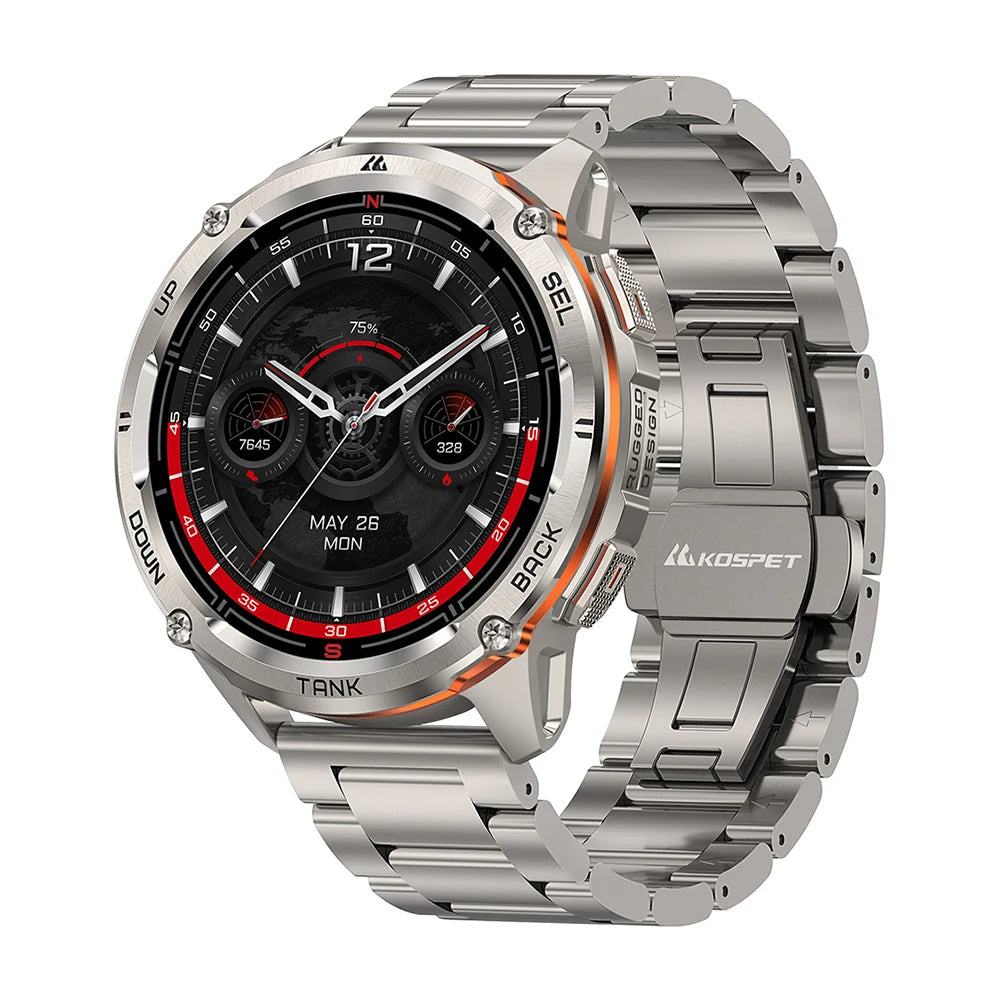 KOSPET TANK T3 Ultra 2 GPS Smart Watches Men Compass Altimeter Barometric 5ATM IP69K Waterproof AMOLED Bluetooth Call Mens Watch