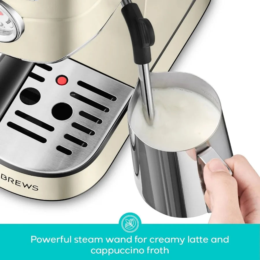 CM5418 Espresso Machine 20 Bar Espresso Maker with Milk Frother Steam Wand Stainless Steel Espresso Coffee Machine with 34oz Re