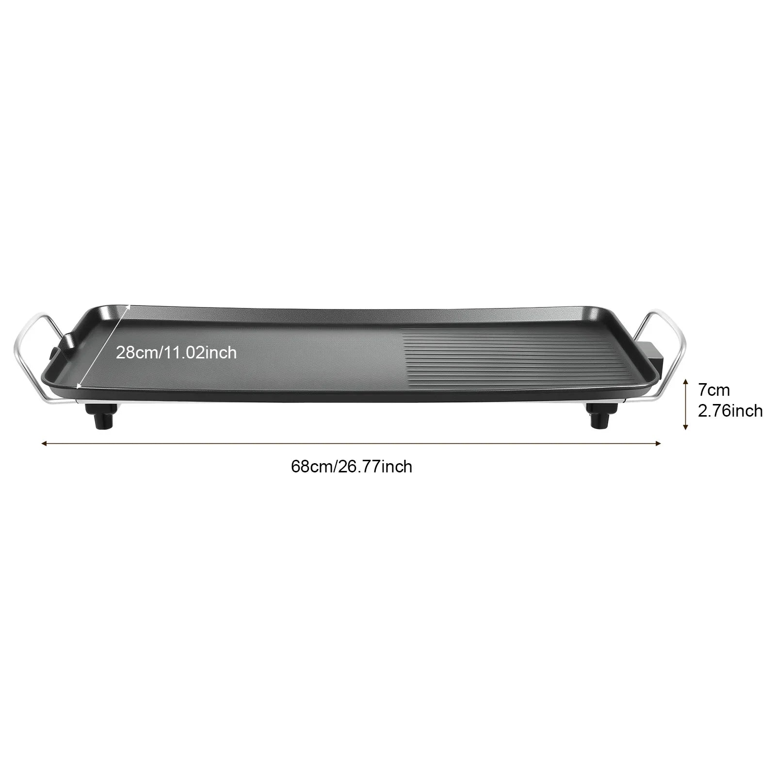 27'' Electric Griddle 1500W Indoor Outdoor Teppanyaki Grill Nonstick Large Griddle Long Countertop with Adjustable Temperature
