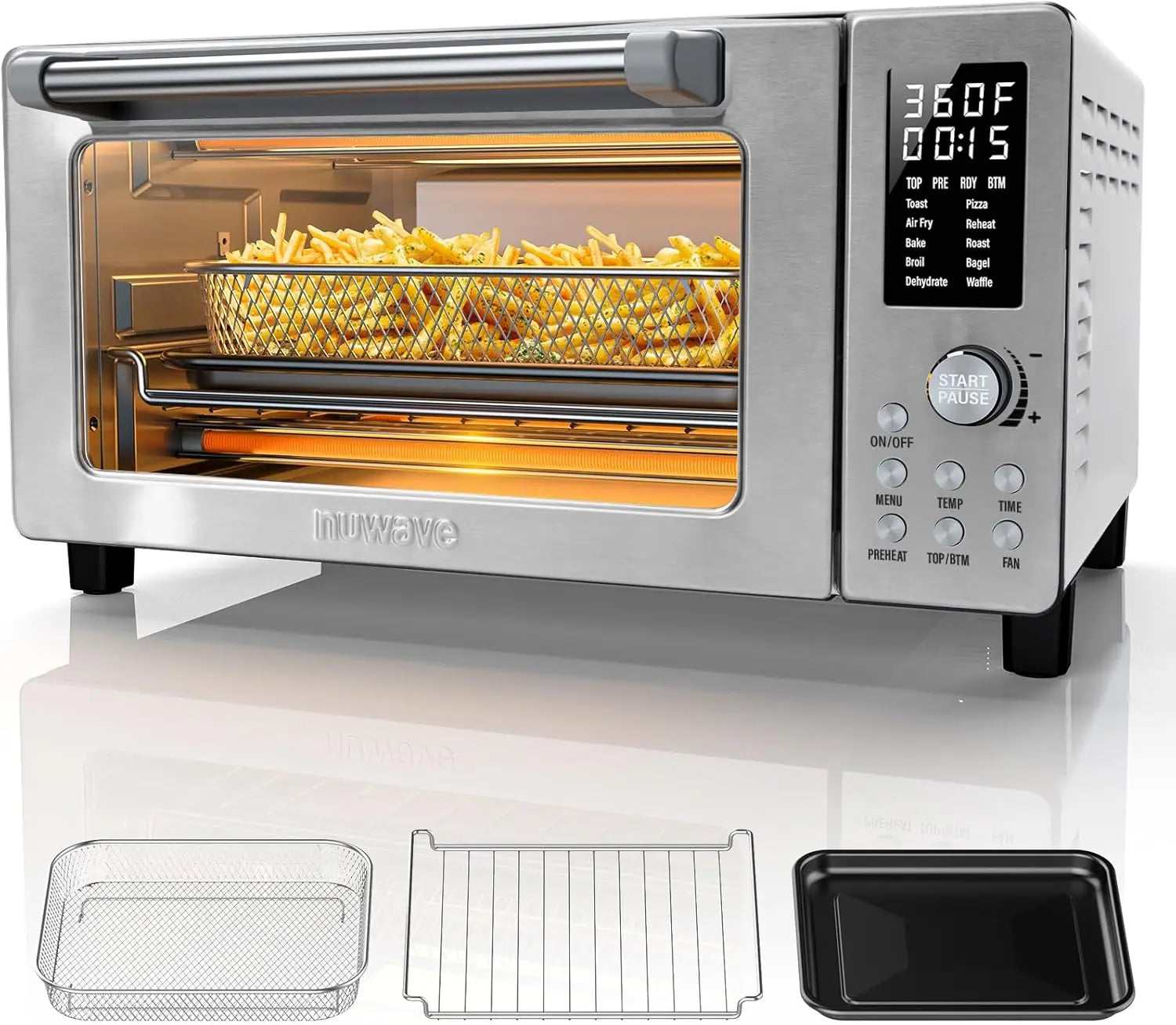 Bravo Pro 10-in-1 Convection Air Fryer Toaster Oven, 21Qt, Cozy Blue, 50-450°F, PFAS Free
