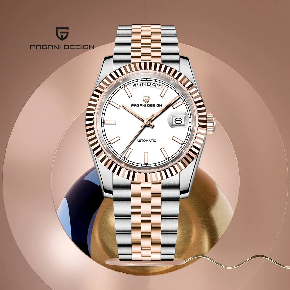 2026 New PAGANI DESIGN Enamel Dial DD36 Men's Watches Silver Gold Luxury Automatic Watch Men Waterproof Mechanical Wristwatch