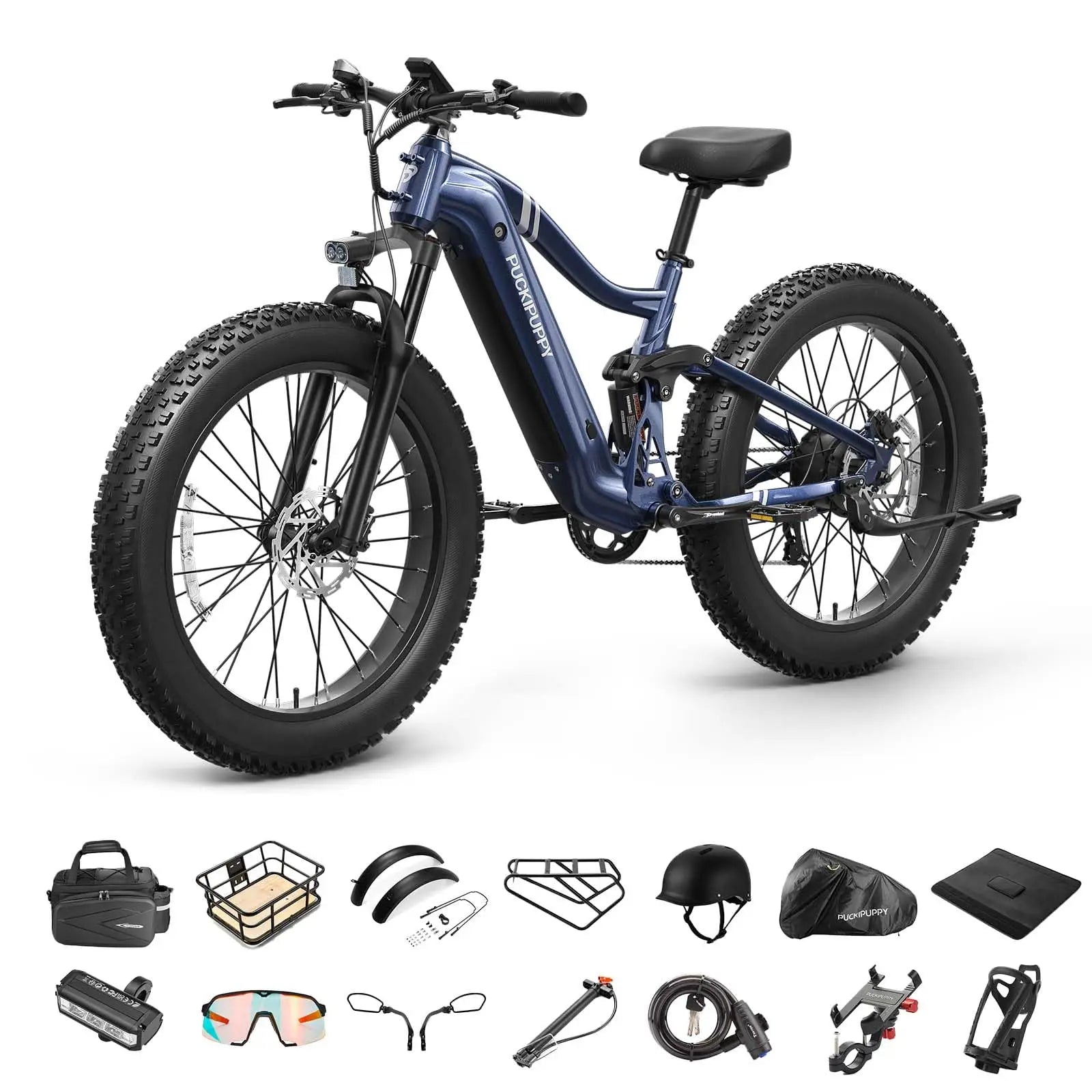 PUCKIPUPPY Boxer Electric Bike for Adults 26" Fat Tire E Bike Mountain Electric Bicycle 960W 48V 20AH Ebike with 2-Year Warranty