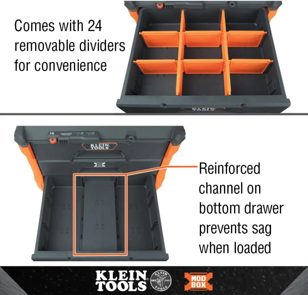 3-Drawer Heavy-Duty Tool Box Organizer, Stackable Storage with 50-Pound Capacity and Clear Lid