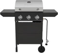 Nexgrill 3-Burner Propane Gas Grill with Side Shelves, 27,000 BTU Output, Stainless Steel Hood, Large 429 Square Inch Cooking Ar