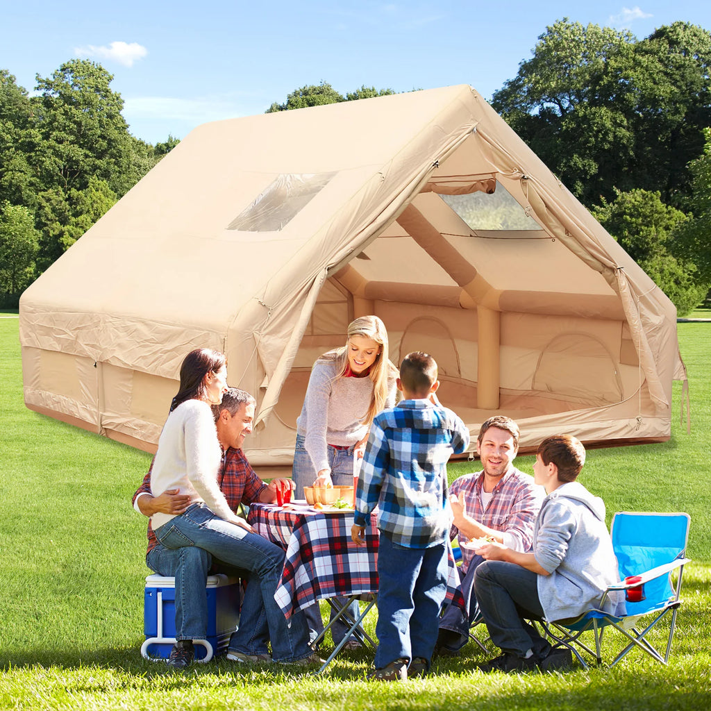 Inflatable Camping Tents with Hand Pump Air Glamping Tents Easy Setup Waterproof and Windproof Tent Cabin Tent with Window