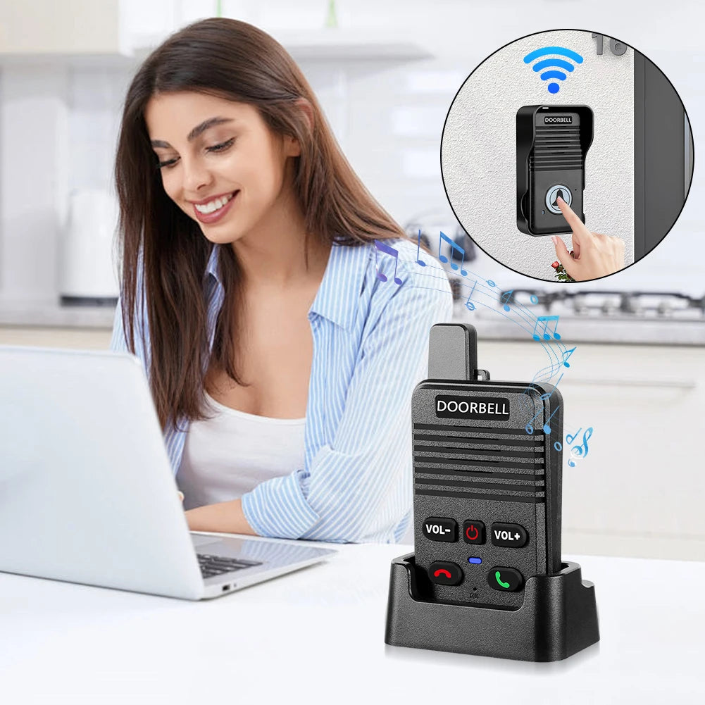 Wireless Voice Duplex Intercom Doorbell 500M Hand Free Two Way Wireless Doorbell Duplex Door Bell for House Home Factory Office