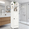 Bathroom Storage Cabinet, Toilet Paper Storage, Floor Cabinet with Door and Adjustable Shelves, Organizer for Small Spaces, Whit