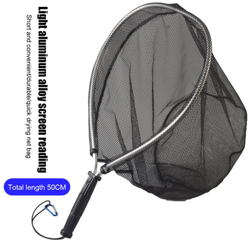 50cm Pole Network Trap Aluminum Alloy Retractable Fishing Net Portable Collapsible Fishing Landing Mesh Foldable Fishing Tools
