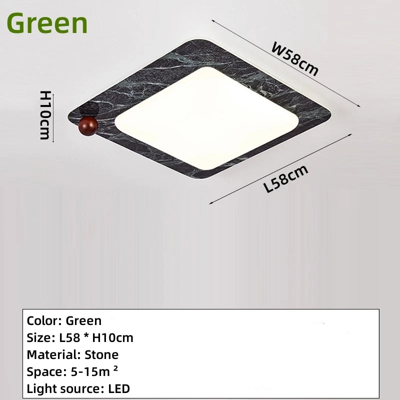 Italian Marble Bedroom Lamp Ceiling Lamp French Master Bedroom High-end Room Model Room Lighting Fixture Includes Remote Control