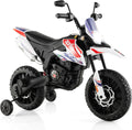 Kids Electric Dirt Bike, Aprilia RX125 Licensed 12V Ride-on with Training Wheels, Suspension, Bluetooth & Lights