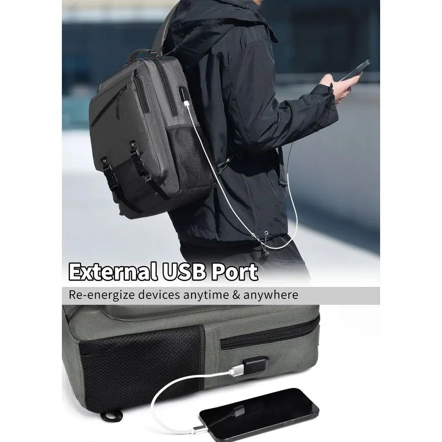 Sling Bag for Men Women, Sling Backpack Crossbody Bag Fits 14 inch Computer with USB Port Antitheft