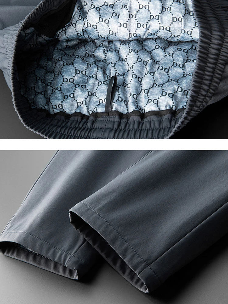 Men's Goose Down Pants 2025 Winter Elastic Waist Outer Wear Cold-proof Casual Down Pants New Thickened Warm Straight Pants