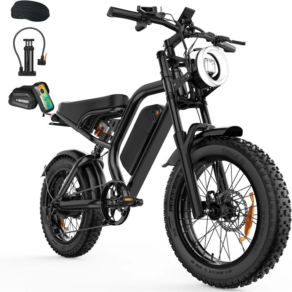 EBike for Adults - 20 x 4 Inch Fat Tire, 750W/Peak 1500W Motor, 48V15.6AH Detachable Battery, 4 Riding Modes EDirt Bike, 7 Speed