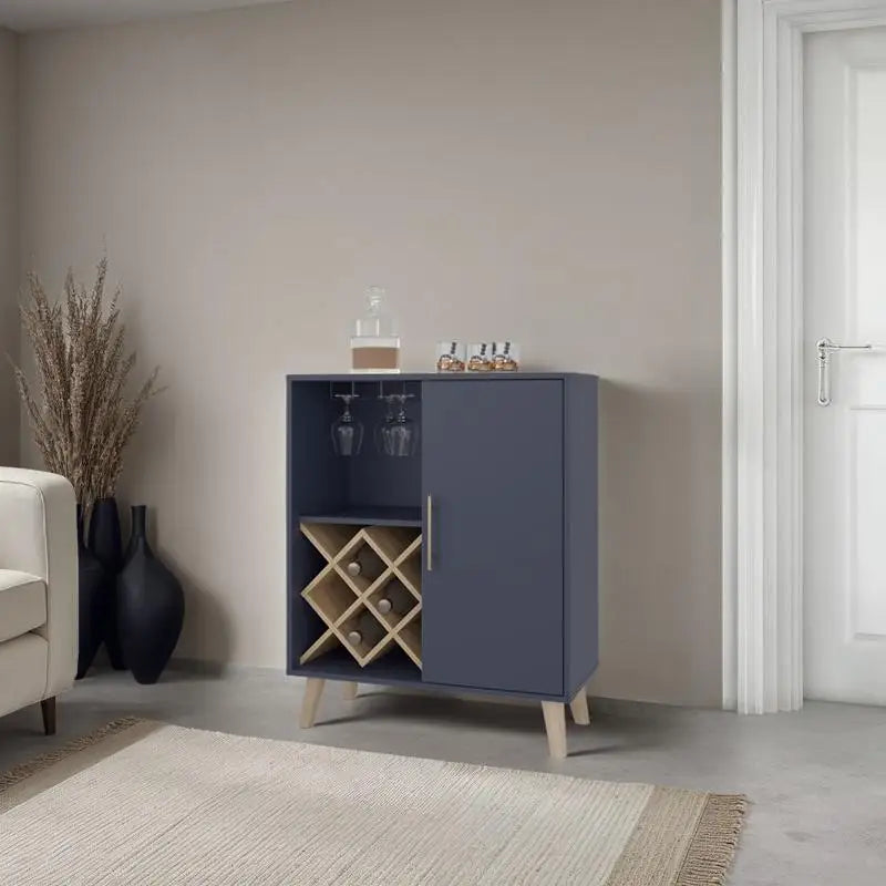 Multifunctional Bar Cabinet with Wine Rack and Storage Compartments