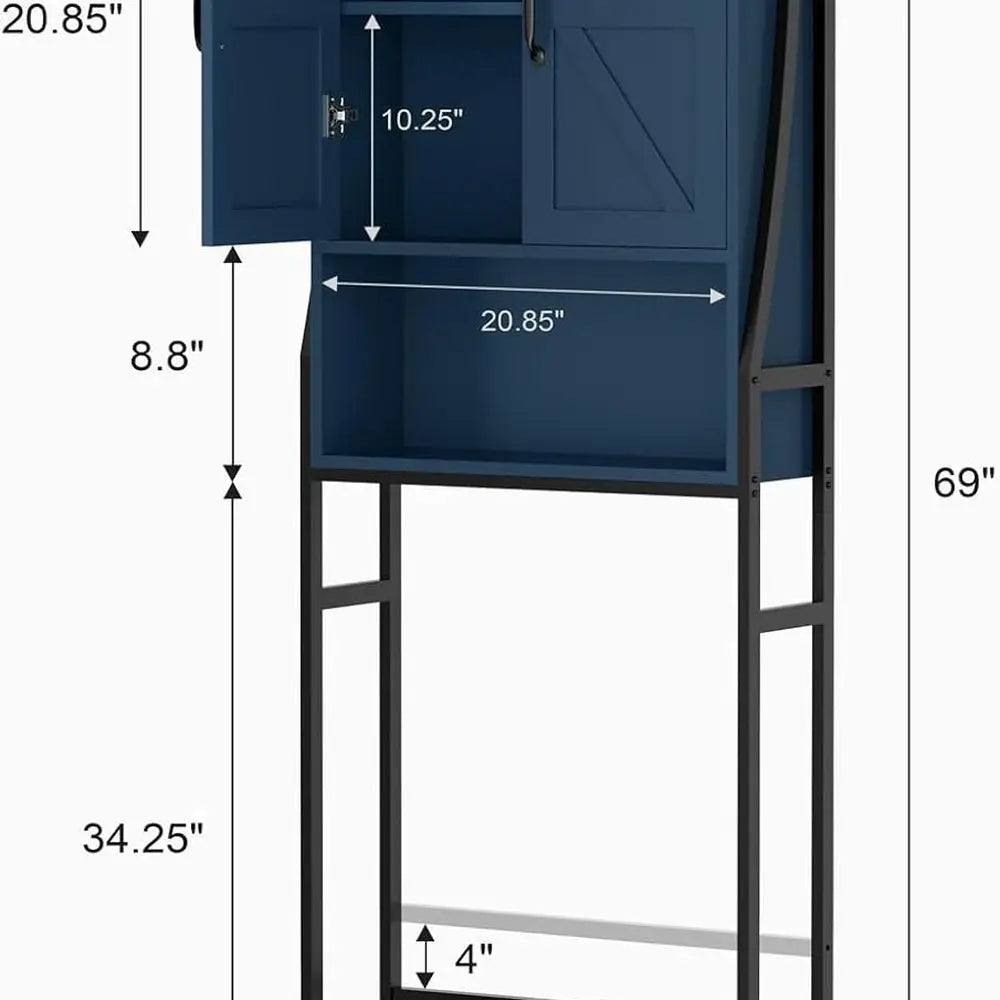 Over The Toilet Storage Cabinet, Over Toilet Bathroom Organizer with Doors, Above Toilet Storage Cabinet Spacesaver Rack, Behind