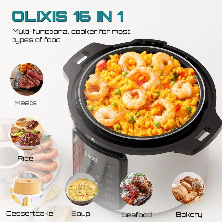 Electric Pressure Cooker 8 Quart Stainless Steel Multi Cooker Electric for Pressure 16in1 Rice, Steamer, Yogurt Maker, Slow Cook
