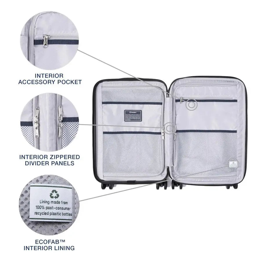Air V2 Hardside Expandable Carry on Luggage, 8 Spinner Wheels, Lightweight Hard Shell Suitcase, TSA lock, Slate Green, Compact C