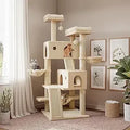 SHA CERLIN 65in Larger Cat Tree Tower Condo for Indoor Kitties/Multi-Level Furniture Activity Center with Wide Base/Cozy Plush C
