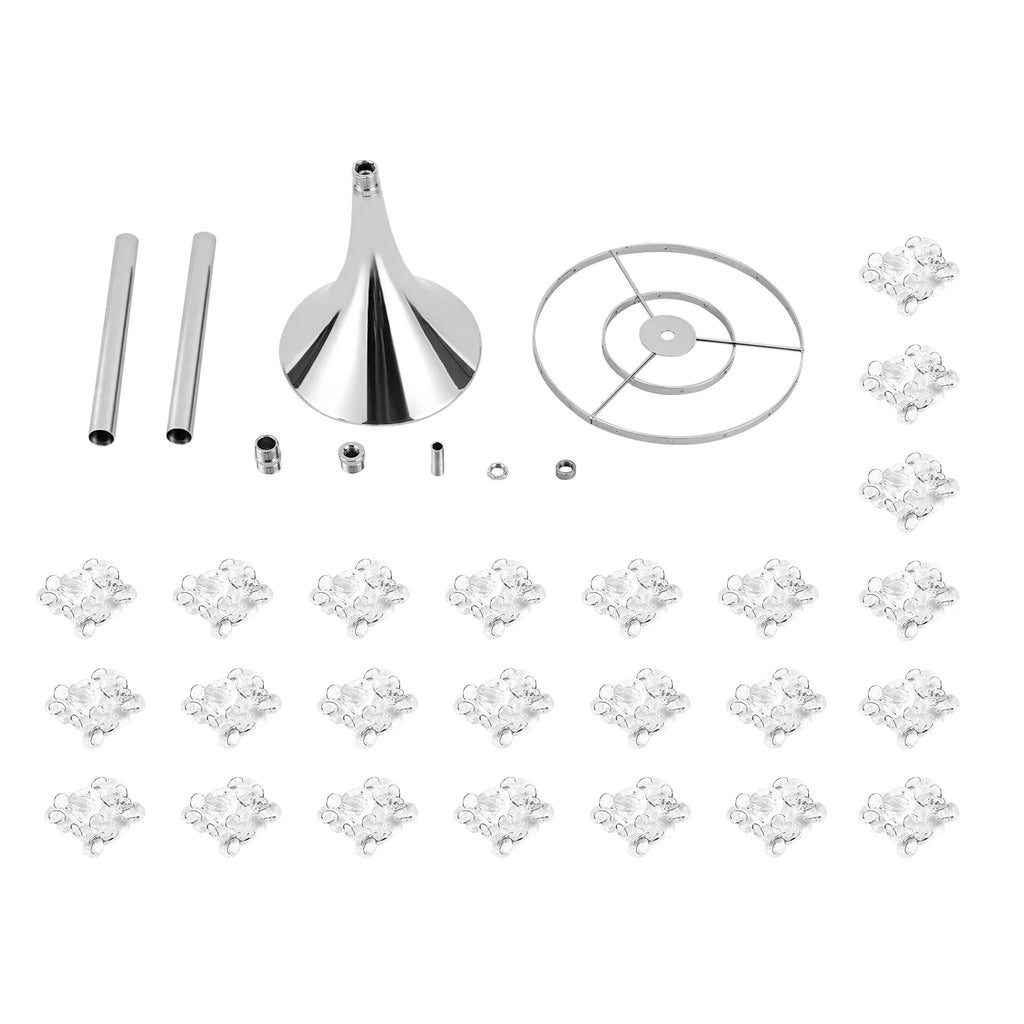 Set Of 10pcs 21.9"H Crystal Flower Stand Silver Centerpieces For Wedding Party Dinner Event Hotel Home Flower Arrangement Vase