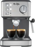 Compact Espresso Maker, Espresso Machine With Steam Wand, 15-Bar Pump Automatic Espresso Machine