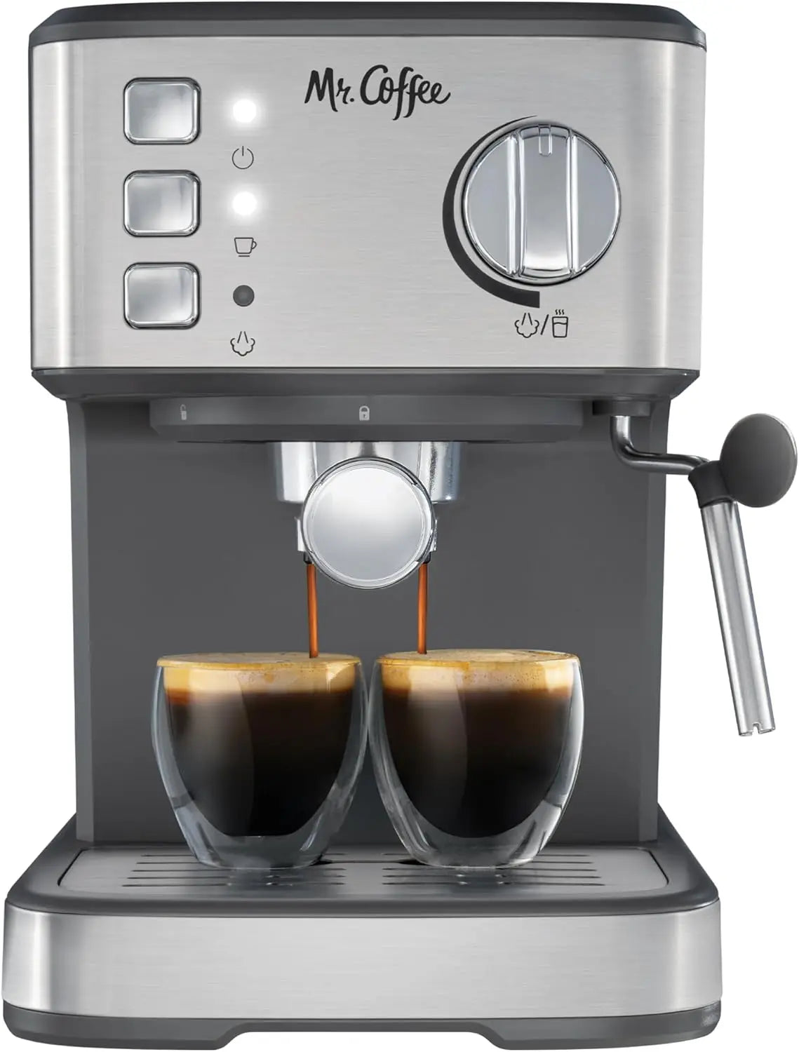 Compact Espresso Maker, Espresso Machine With Steam Wand, 15-Bar Pump Automatic Espresso Machine