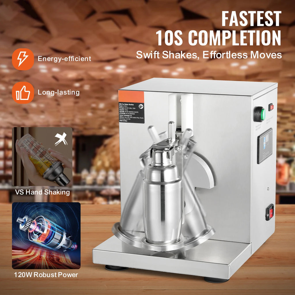 SucceBuy Milkshake Maker Machine 120W Commercial Milk Tea Shaker Machine Single Head Milk Shake Mixer Machine