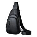Leather Sling Bag for Men with Multi-compartments Crossbody Bag with Adjustable Shoulder Strap Cross Body Pack Sling Backpack