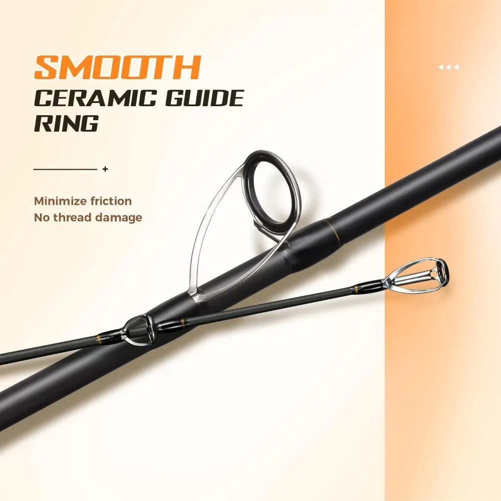 Graphite Surf Spinning Fishing Rod - 9ft to 12ft Lengths, Durable and Versatile for Saltwater and Freshwater Angling