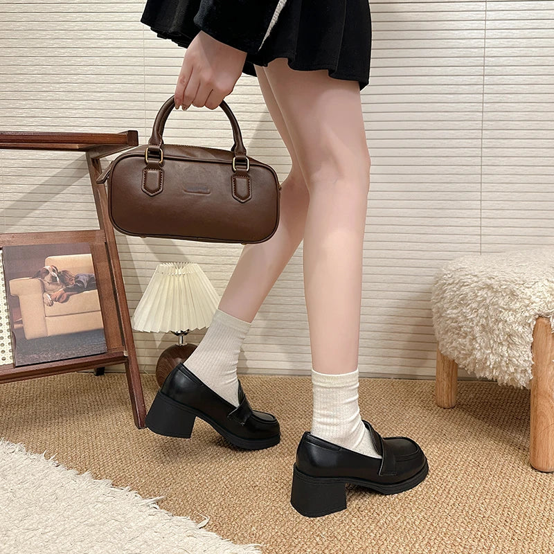 Women's British Style Loafers, Spring/Autumn/Winter Mary Jane Shoes, Slip-On Thick Platform, JK Uniform / Lolita Fashion Shoes