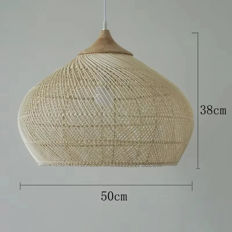 Designer Pendant Lamps Vintage Handmade Rattan Led Light Japanes Style Lighting for Kitchen Island Loft Dining Room