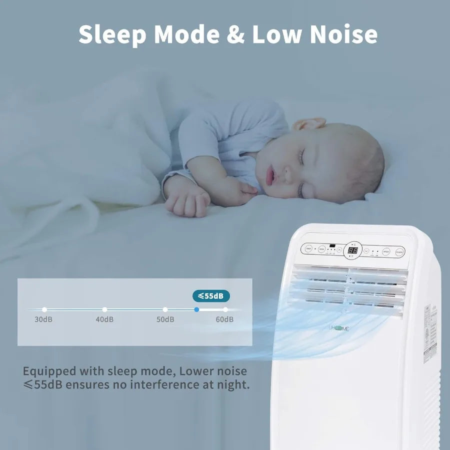 2024 New Portable Air Conditioner 8000 BTU Compact AC Unit with Cooling Dehumidifier Fan Remote Control and Window Mount Kit In